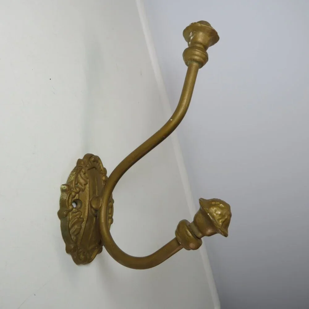 Cast Iron Metal Hook Warm Gold 8 1/4